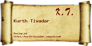 Kurth Tivadar névjegykártya